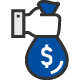 Hand holding bag of money